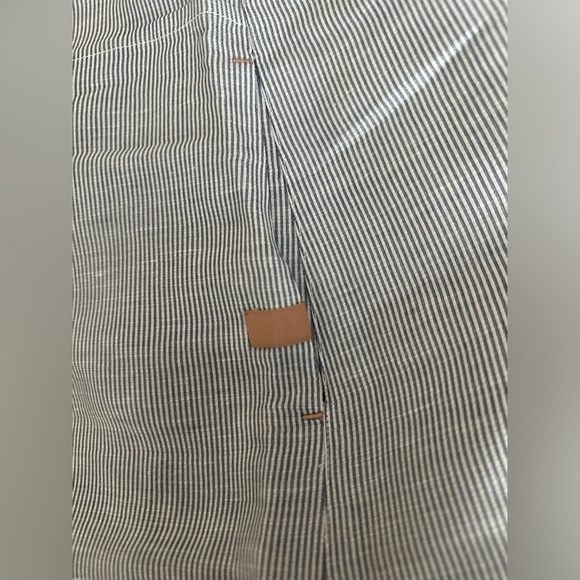 NEW Lunya Resort Linen Silk Romper White Loungewear Sleepwear Size XS Pinstripe - Picture 4 of 6